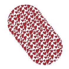 Sousplat Vermelho Corações - NSW, 4 Peças, com base