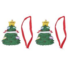 2 Peças de Pingente de árvore de Natal Esculpido Pintado à Mão Deco Enfeite de Suspensão de Natal para Casa 22 W252 é Pintado à Mão Com Cores Vibrantes e um Revestimento Protetor