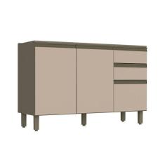 Balcão De Cozinha Modulado Connect 3 Portas E 2 Gavetas P/ Pia Duna/cristal - Henn