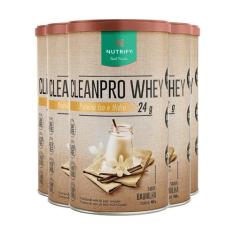 Kit 5 Clean Pro Whey Hidrolisado Baunilha Nutrify 450G