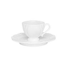 Xícaras de Cafezinho 75ml, com pires, 6 Peças, Oxford, Soleil White