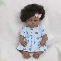 Boneca Reborn Realista Menina Negra 100% Vinil Siliconado - Cegonha Re