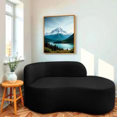 Divã Recamier Orgânico Tokyo 200cm Lado Direito Linho - Doce Sonho Móv