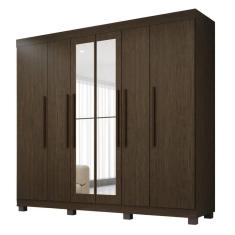 Guarda-roupa De Casal 100% Mdf 6 Portas 4 Gavetas Inglaterra Com Espelho