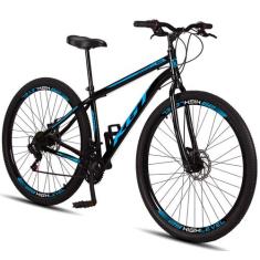 Bicicleta Aro 29 Aço Carbono KGT Freios A Disco 21 Marchas, Preto, Azu
