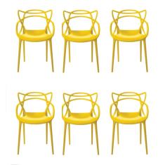 Conjunto de 6 Cadeiras Allegra Amarela