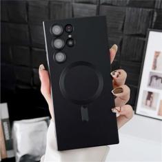 Capa de telefone magnética de silicone para Samsung S20 S21 FE S22 S23 Ultra Note 20 10 Plus à prova de choque proteção de câmera Cove, preta, para Samsung S20FE