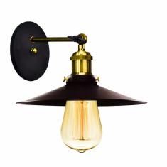 Arandela Industrial Vintage Nordic Loft Preto Com Dourado