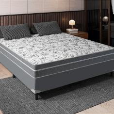 Cama Box Casal + Colchão Portobel De Molas Ravena
