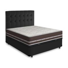Cama Box Baú + Cabeceira Cassis e Colchão Casal - Anjos - Classic Superlastic 138cm