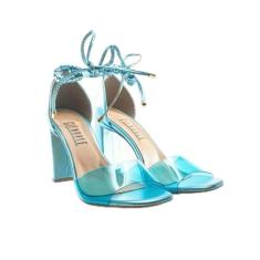 Sandália Egeu Glendale Salto Wandler Cor:Azul;Tamanho:36;Gênero:Feminino;Material:Sintético