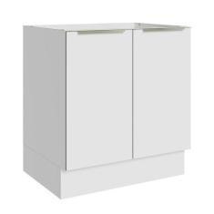 Balcão Madesa Lux 70 cm 2 Portas - Branco/Branco Veludo (Sem Tampo), B