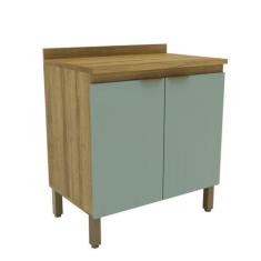 Armário Balcão de Cozinha 80cm com Tampo 25mm e 2 Portas 2301 - Mademo