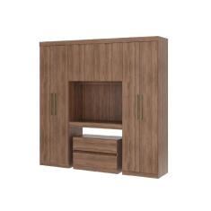 Guarda Roupa Solteiro 6 Portas 2 Gavetas Porto Carraro Freijó