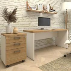 Mesa Escrivaninha 150cm x 60cm Gaveteiro 3 Gav Pé Painel F5 - F5 Offic