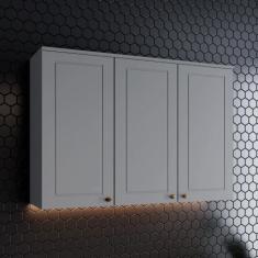 Armário Aéreo de Cozinha 120 Cm Amy Casa 812, Cinza