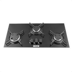 Cooktop a Gás 3 Bocas Bivolt Compacto Elegante Esmaltado Stelar