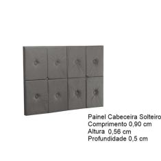 Painel Cama Box Botão Solteiro 0,90 Elegance Cor Cinza