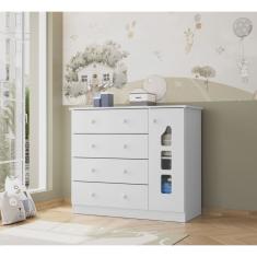 Cômoda Infantil 4 Gavetas 1 Porta Lívia Phoenix Baby