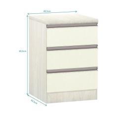 Mesa De Cabeceira 3 Gavetas 40Cm Estrutura Legno Crema Prime