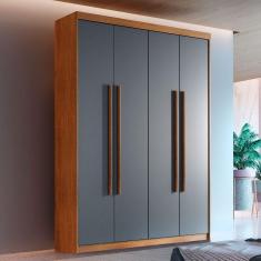 Guarda Roupa Solteiro Heros 4 Portas E 2 Gavetas Moderna Imbuia Com Grafite