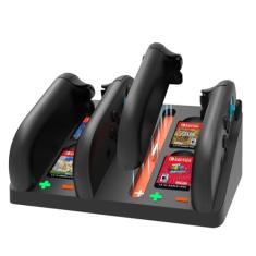 Switch 2 Controller Charger, 4 in 1 Charging Dock for Nintendo Switch 2 2025 Controller Charger Station Storage Stand with USB Cable,Black