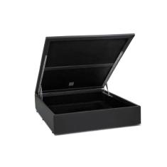 Cama Box Baú Viúva King Design Sintético Cinza 128x188x41