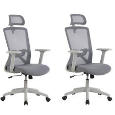 Kit com 2 Cadeira para Escritório Office Dallas Cinza
