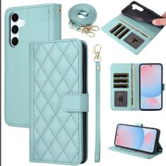 Furiet Capa carteira para Samsung Galaxy A35 5G com alça de pulso, alça de ombro, vários compartimentos para cartões, bolsa fólio, acessórios de couro PU de luxo para celular A 35 35A A355G mulheres