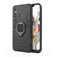 SORAKA Capa para Xiaomi Mi 8 com suporte para anel Capa Slim Fit de TPU macio Capa Xiaomi Mi 8 com placa de metal para suporte magnético de telefone para carro