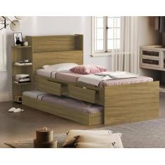cama solteiro com gaveta embaixo cama auxiliar com 2 colchão - Frausto