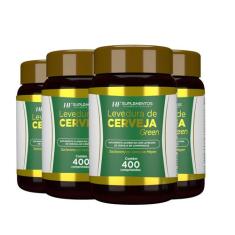 4x levedura de cerveja green hf suplementos 400 comp - HF Suplements