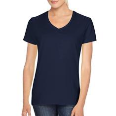Gildan – Camiseta feminina de algodão pesado com gola V – 5V00L