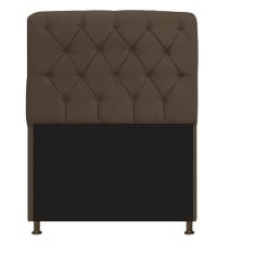 Cabeceira Estofada Lady 90 Cm Solteiro Com Capitonê Suede - Doce Sonho Móveis Marrom