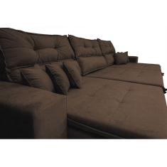 Sofá Cairo. 3,82m Retrátil, Reclinável Tecido Suede Vermelho