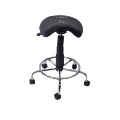 Cadeira sela estética s/ encosto c/ regulagem de altura , dentista, tatuador, manicure - base cromada corano preto