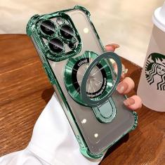 Uioeua Capa para iPhone 13 Pro com suporte de anel magnético, [compatível com MagSafe] Quatro cantos à prova de choque [proteção contra quedas de grau militar] Capa de suporte fina de luxo para iPhone