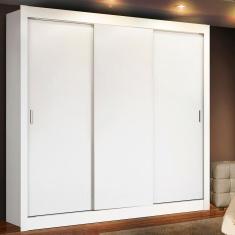 Guarda Roupa Casal Lyon 3 Portas de Correr Branco Madesa