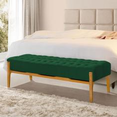Recamier Base em Madeira Puerto 1,30m Capitonê Veludo Verde