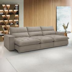 Sofá Retrátil e Reclinável 410cm Martinho Veludo - Celflex