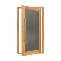 Porta Panoramica com Vidro Fumê em Madeira Maciça Tauari Mapaf, 82cm x