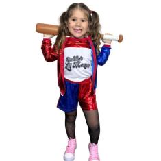 Fantasia Alerquina Infantil Completa C/ Taco, Meia E Jaqueta - Fantasi