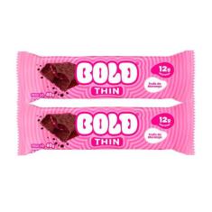 Kit 2 Barra de Proteína Bold Thin Sabor Trufa de Morango com 12g de Pr