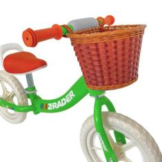 Bicicleta de Equilíbrio Infantil Com Cestinha - Z-Rader Kids, Verde