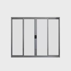 Janela de Alumínio de Correr 100x200cm 4 Folhas Hale Esquadrias