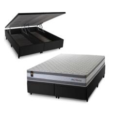 Conjunto Box Baú Alpine Cinza 193x203x72 c/Molas Ensacadas