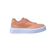 Tênis Casual Feminino em Couro Liso Flatform Marina Mello-Feminino