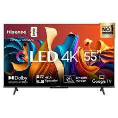 Smart TV 55" UHD 4K QLED Hisense 55Q6N Google TV com HDR10+, Dolby Atmos, Sports Mode, Game Mode Plus e Compatível com Alexa