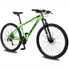 Bicicleta aro 29 KRW Alumínio 24 Vel Shimano Altus Freio Hidráulico Suspensão C/ Trava de ombro KR11-Unissex