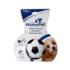 Bola de Futebol com Som, Branco/Preto, 10.5 cm, HomePet